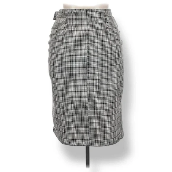 Zara Monochrome Checkered Pencil Skirt - Picture 2 of 5